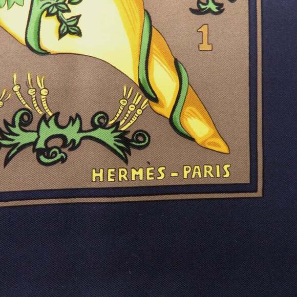 HERMES Black Silk Scarf - Picture 2 of 4